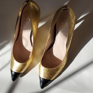 Vince Camuto Gold Stiletto Pumps